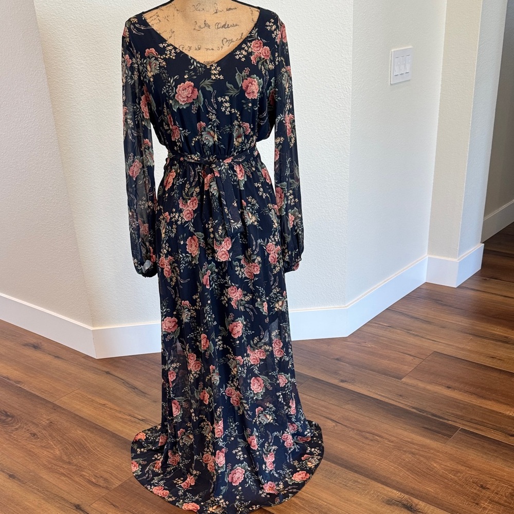 Floral Long Sleeve Maxi Dress